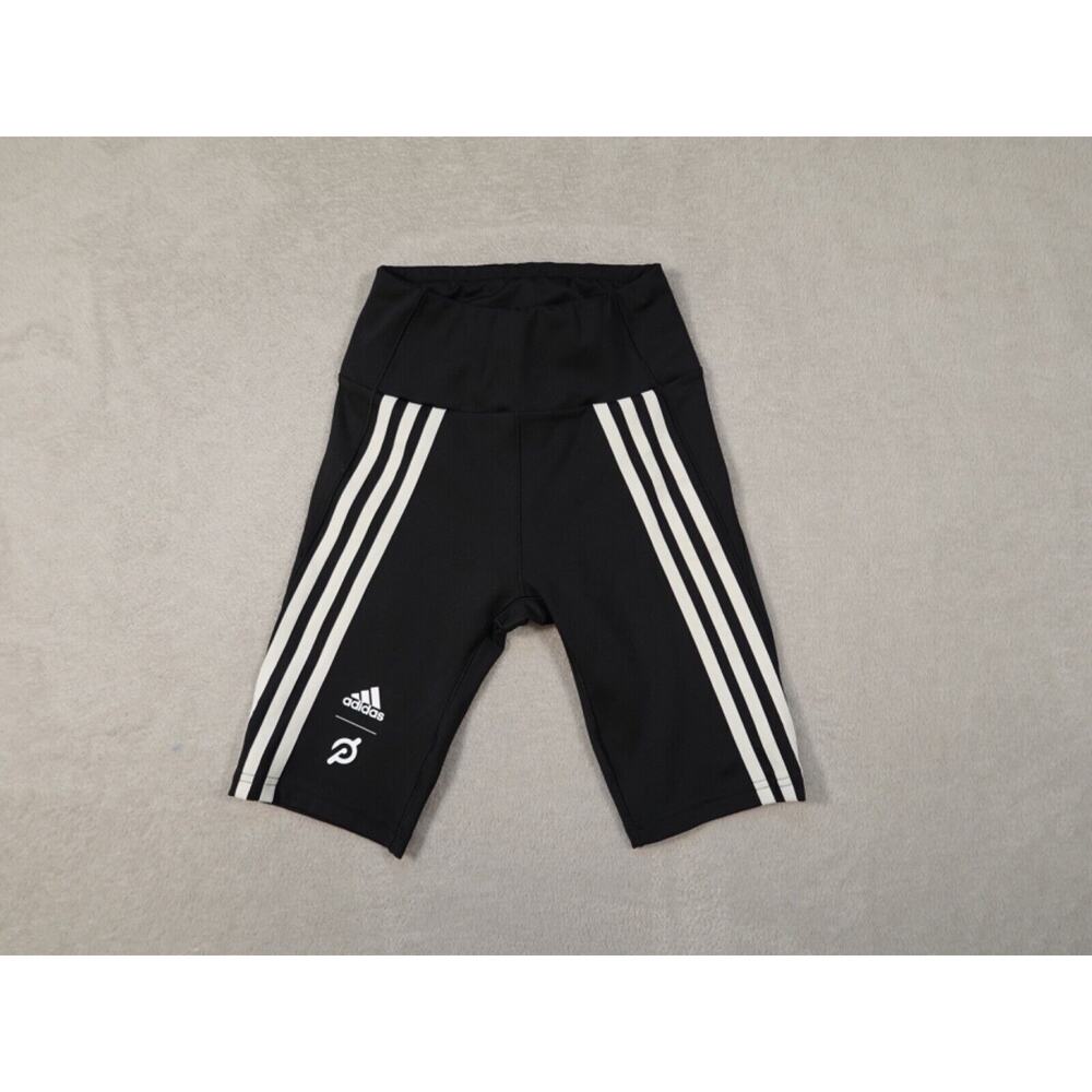 Adidas Womens Black Heat Rudy Peloton Biker Cycling Logo Shorts Size XS